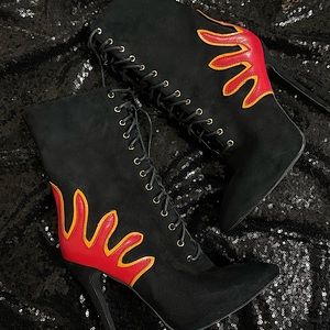 EGO Flames Pointed Ankle Boots